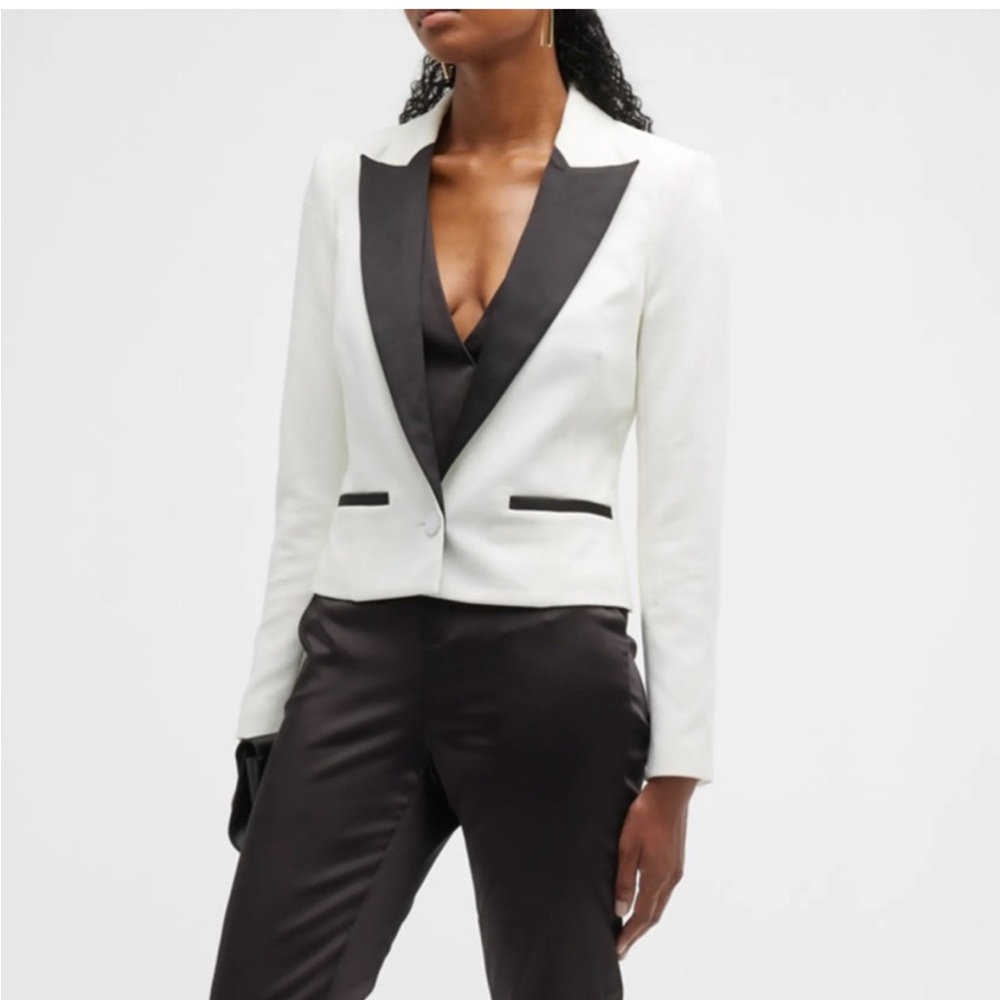 L'Agence Scarlet Colorblock Crop Blazer